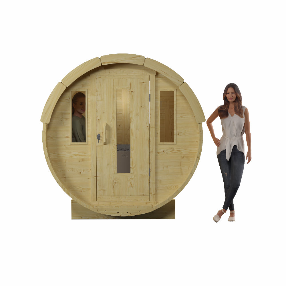 Barrel Sauna S-WF, 2/4 (lying down/seated) people capacity, wood-fired