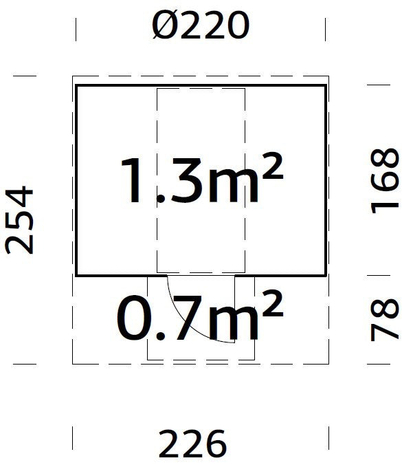 Barrel Sauna Anita M, 1.65 × Ø2.2 m, 1/4 (lying/seated)