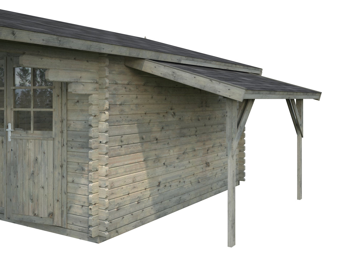 Canopy roof extension, grey dip-treated