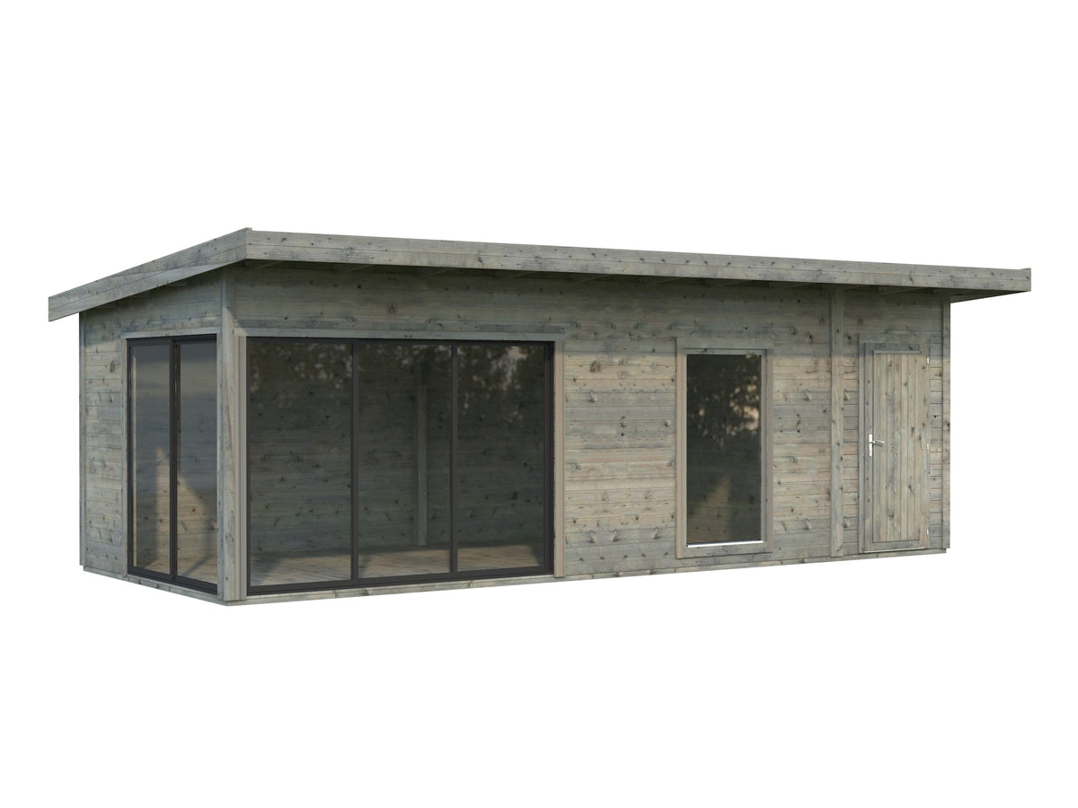 Garden Cabin Andrea 21.1 m² Slide Plus, grey dip-treated