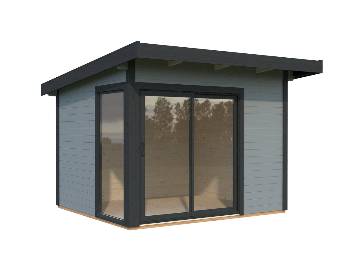 Garden Cabin Andrea 7.5 m² Slide Plus, light grey with anthracite trim