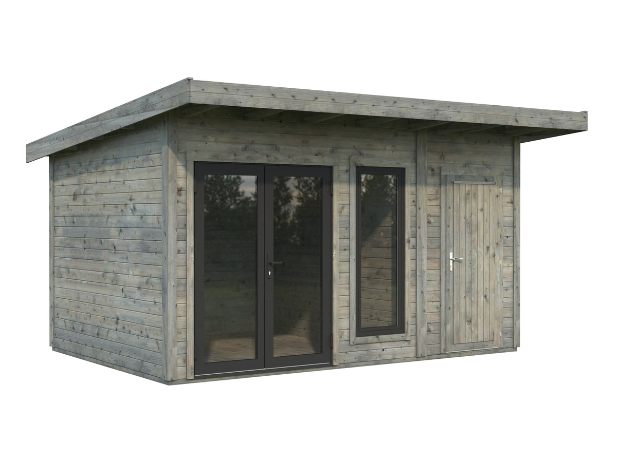 Garden Cabin Aurelia 12.4 m², grey dip-treated