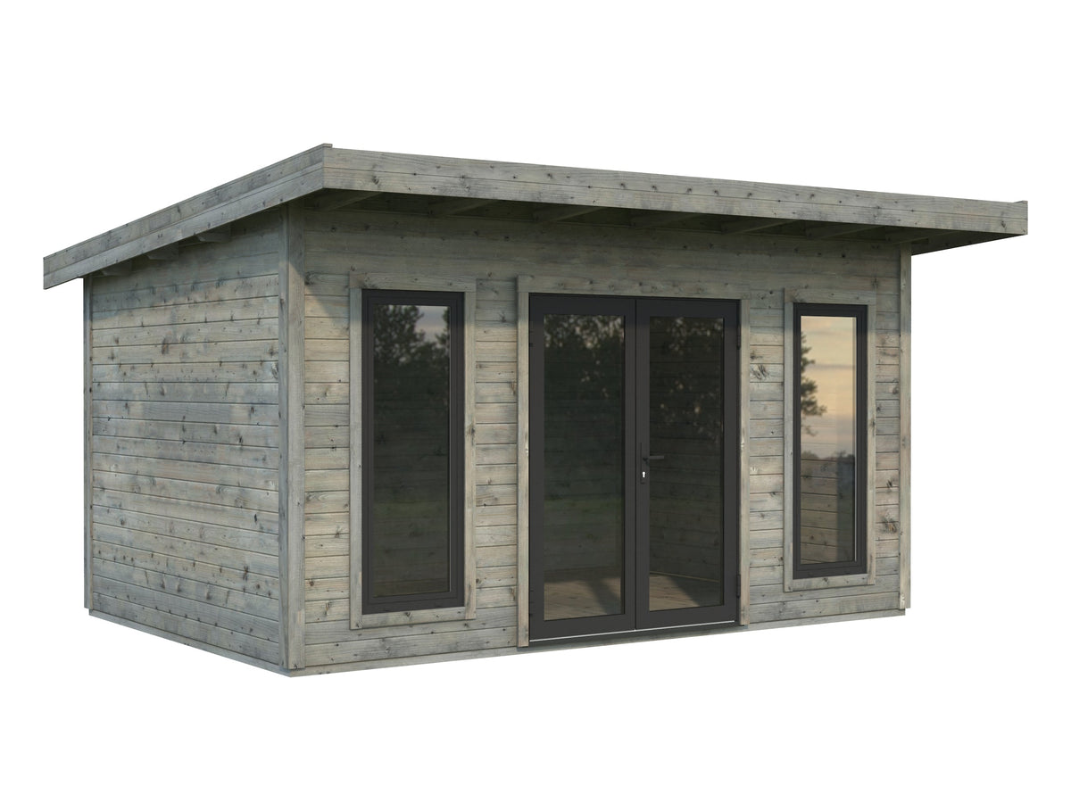 Garden Cabin Aurelia 12.7 m², grey dip-treated
