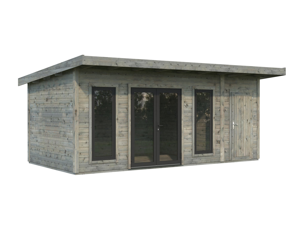 Garden Cabin Aurelia 16.7 m², grey dip-treated