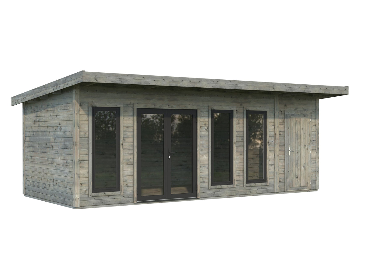 Garden Cabin Aurelia 19.2 m², grey dip-treated