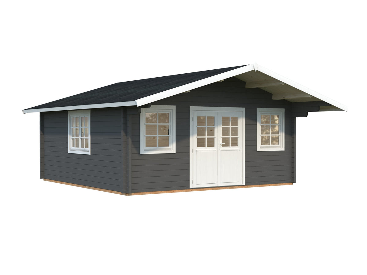 Garden Cabin Helena 24.6 m², grey with white trim