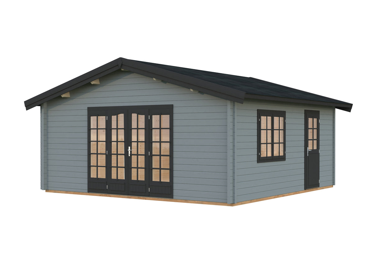 Garden Cabin Irene 27.7 m², light grey with anthracite trim