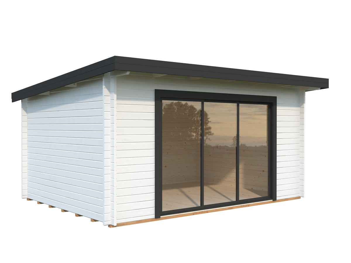 Garden Cabin Lea 14.2 m² Slide, white with anthracite trim