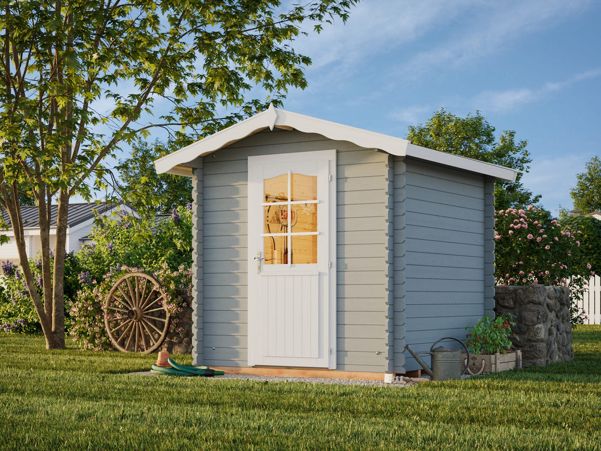 Garden Cabin Vivian 3.8 m², light grey with white trim