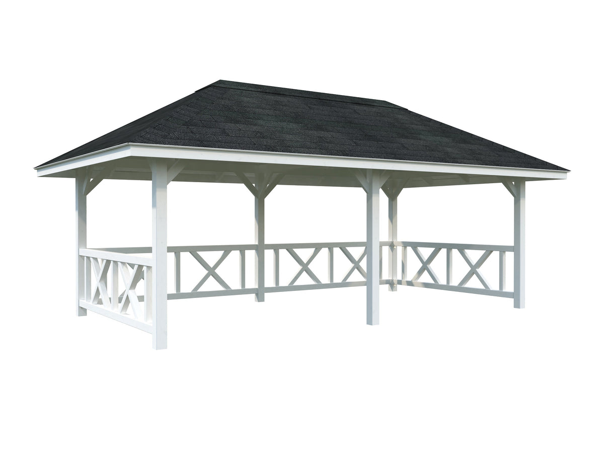 Garden Gazebo Bianca 16.6 m² Set 107, painted white