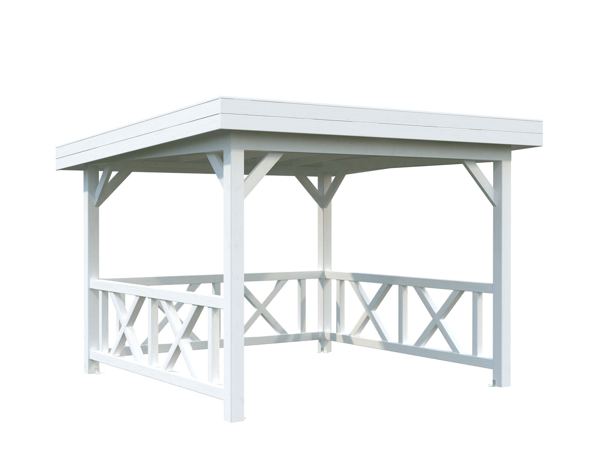 Garden Gazebo Lenna 8.3 m² Set 301, painted white