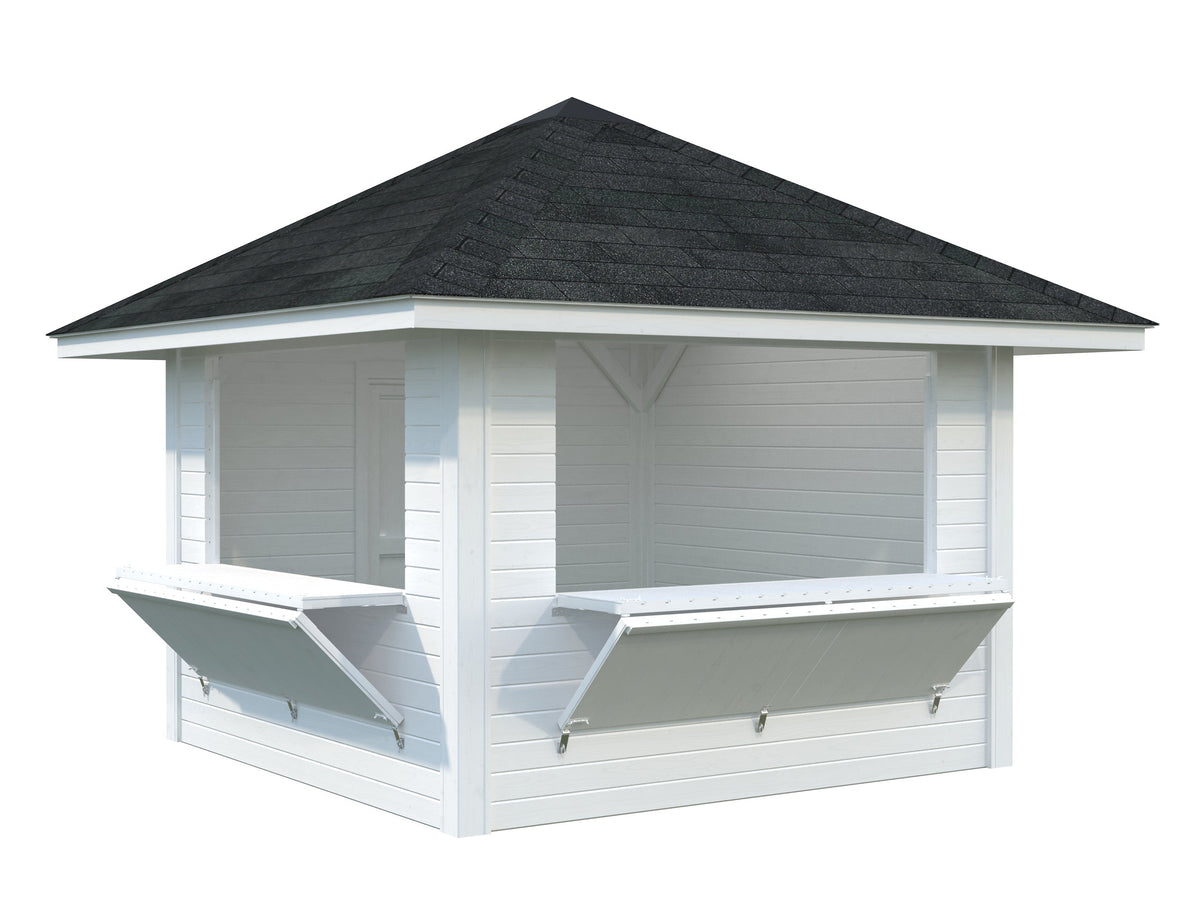 Garden Kiosk Bianca 8.3 m² Set 105, painted white