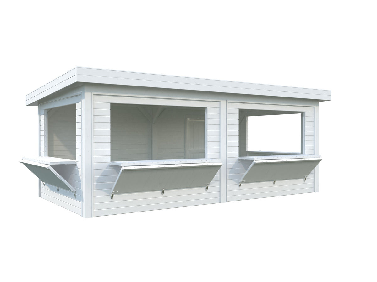 Garden Kiosk Lenna 16.6 m² Set 312, painted white