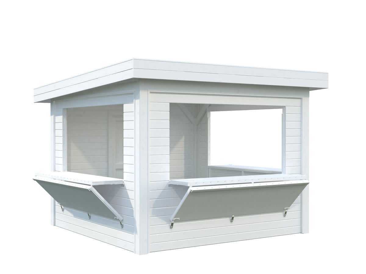 Garden Kiosk Lenna 8.3 m² Set 306, painted white