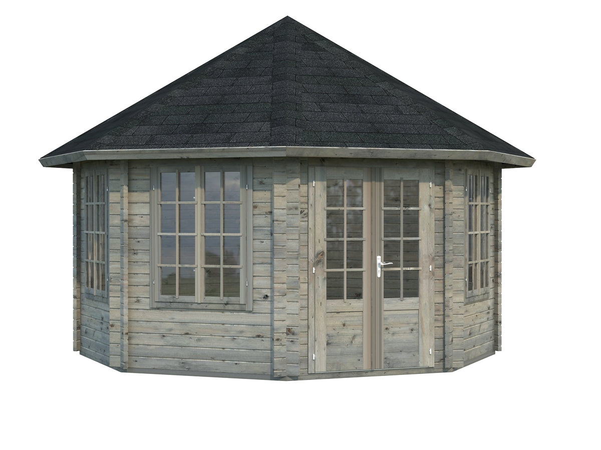 Garden Pavilion Hanna 14.1 m², grey dip-treated
