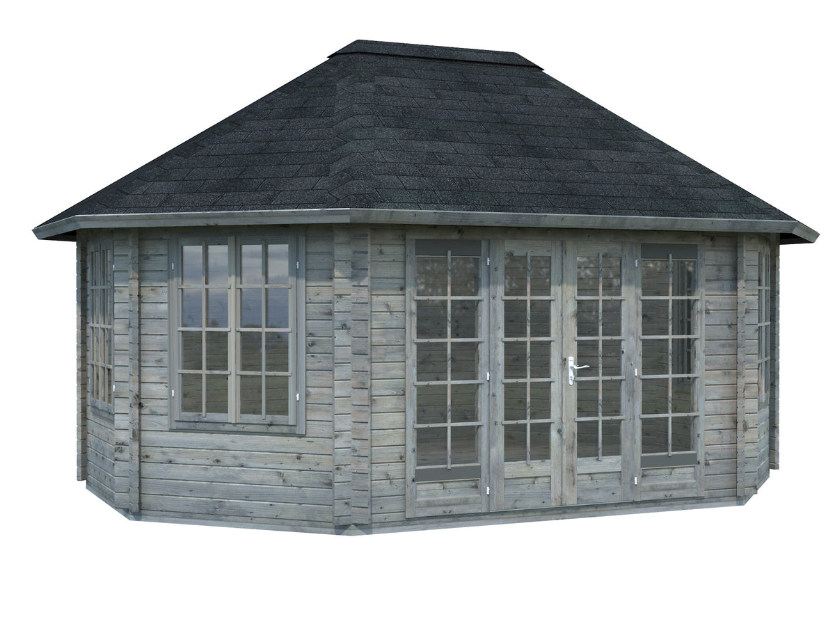 Garden Pavilion Hanna 20.3 m², grey dip-treated