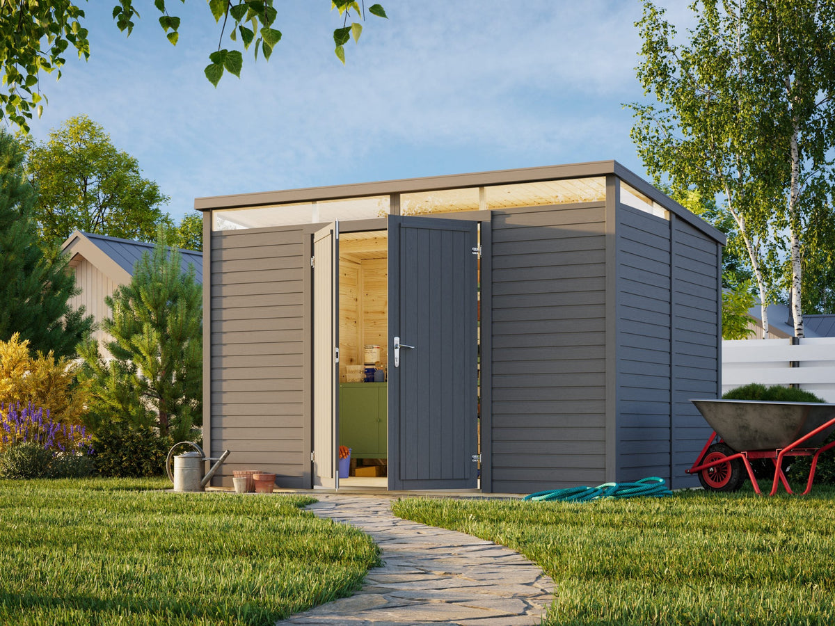 Garden Shed Elias 7.3 m², painted grey