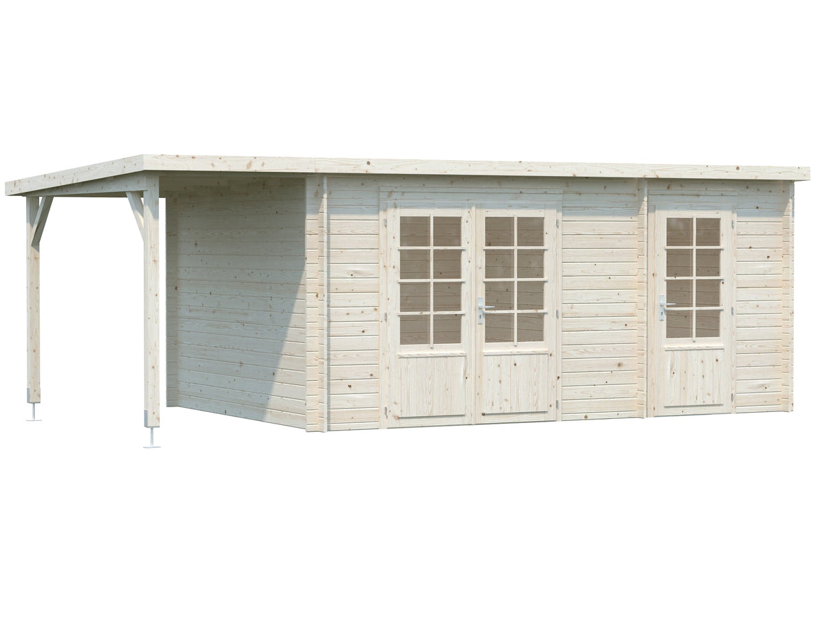 Garden Shed Ella 13.1+3.9 m², clear dip-treated
