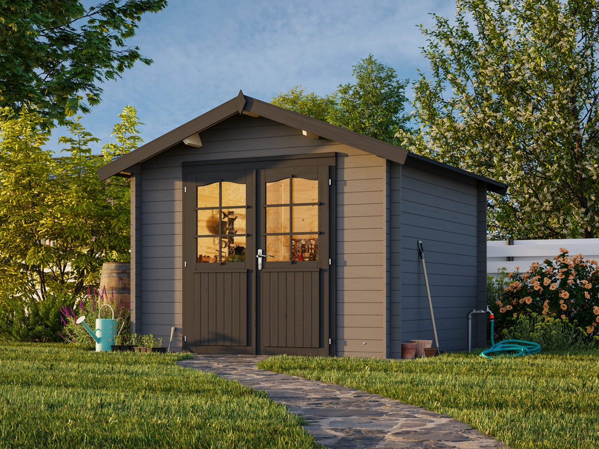 Garden Shed Lotta 7.3 m², grey with anthracite trim