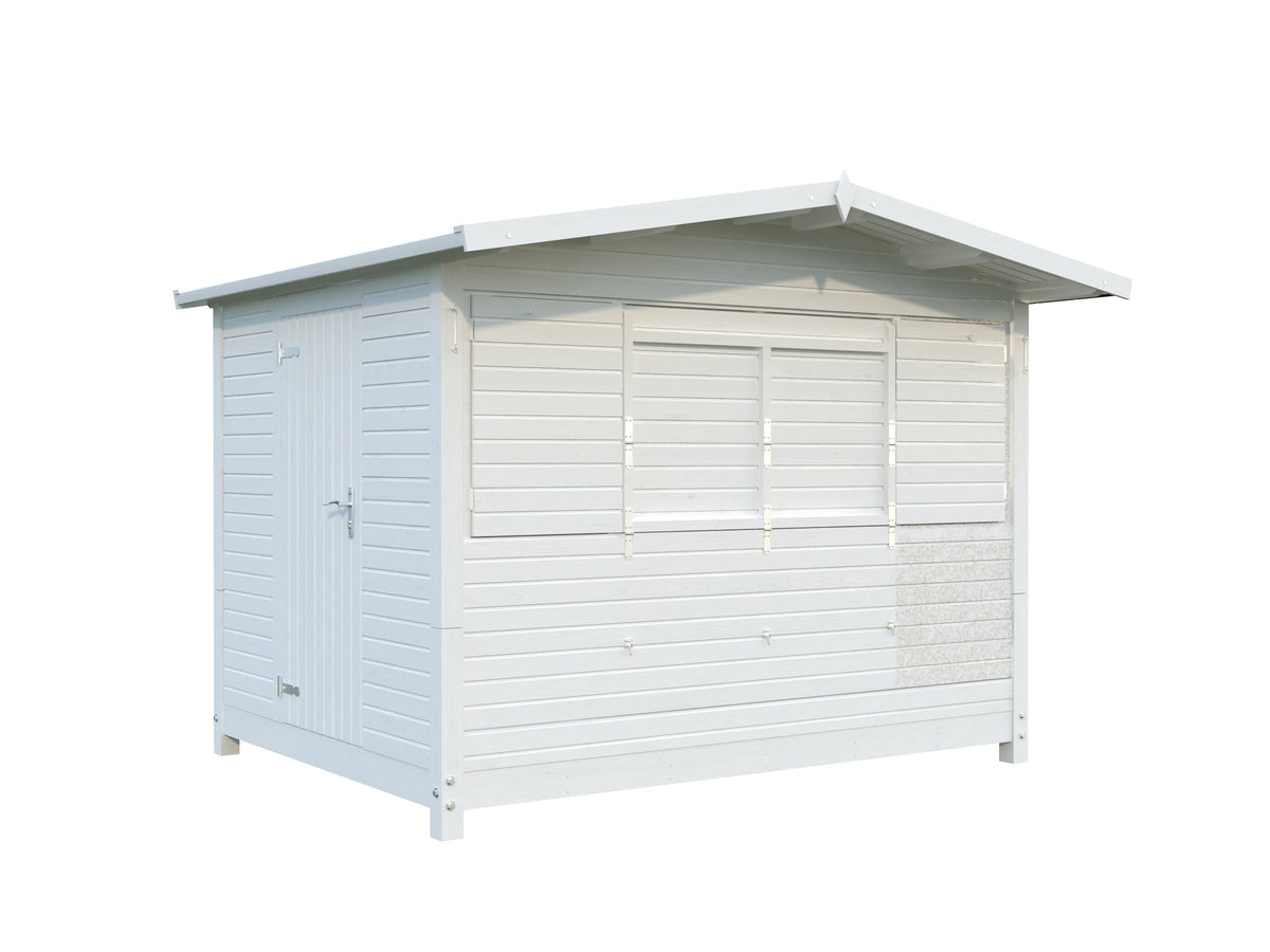 Garden Shed Marian 6.2 m² - Folding kiosk, painted white