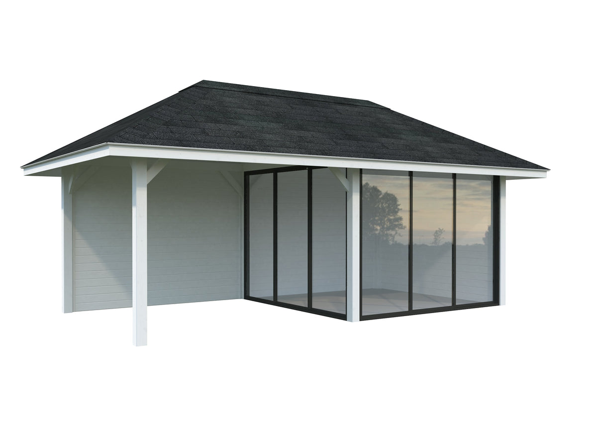 Glass Garden Room Bianca 16.6 m² Set 205 Slide, painted white