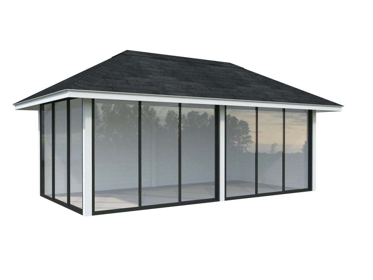 Glass Garden Room Bianca 16.6 m² Set 502 Slide Plus, painted white