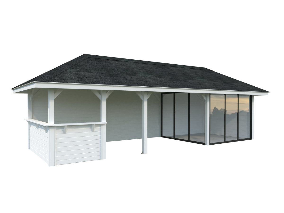 Glass Garden Room Bianca 24.9 m² Set 515 Slide Plus, painted white