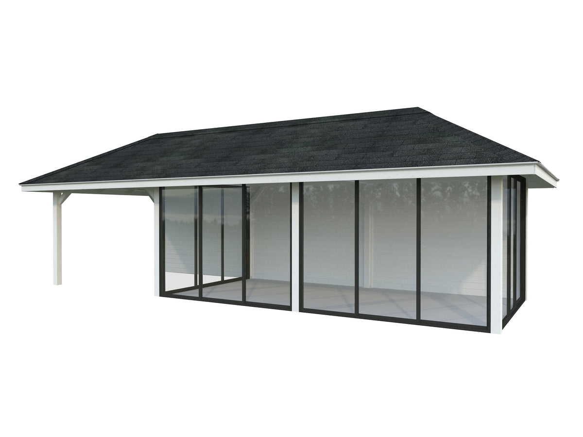 Glass Garden Room Bianca 24.9 m² Set 518 Slide Plus, painted white
