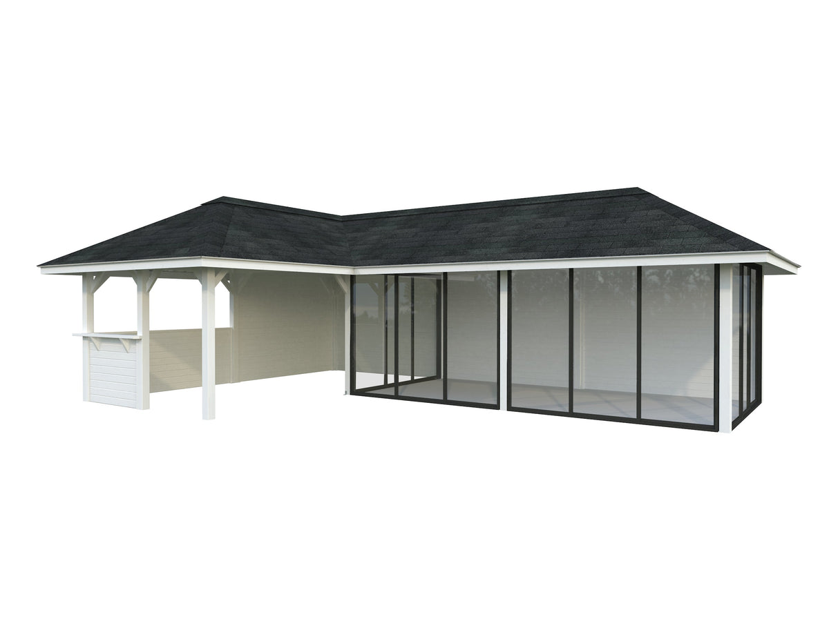 Glass Garden Room Bianca 33.2 m² Set 221 Slide, painted white