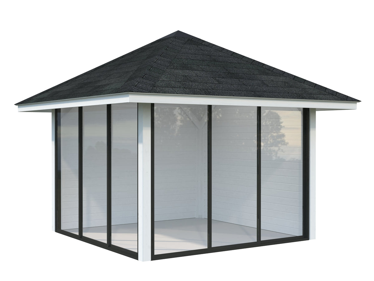 Glass Garden Room Bianca 8.3 m² Set 201 Slide, painted white