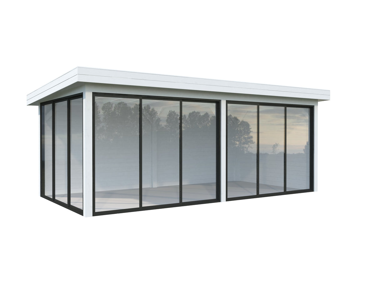 Glass Garden Room Lenna 16.6 m² Set 402 Slide, painted white