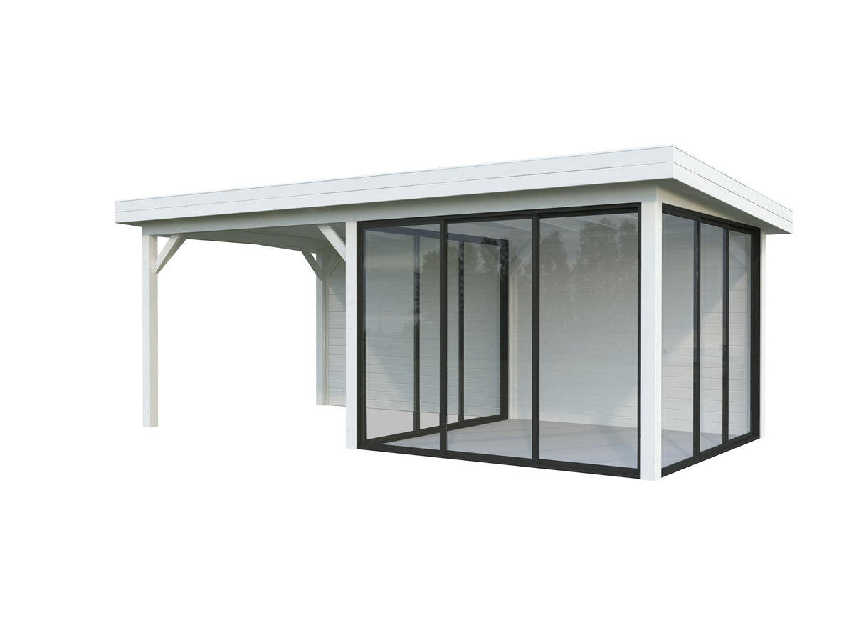 Glass Garden Room Lenna 16.6 m² Set 406 Slide, painted white