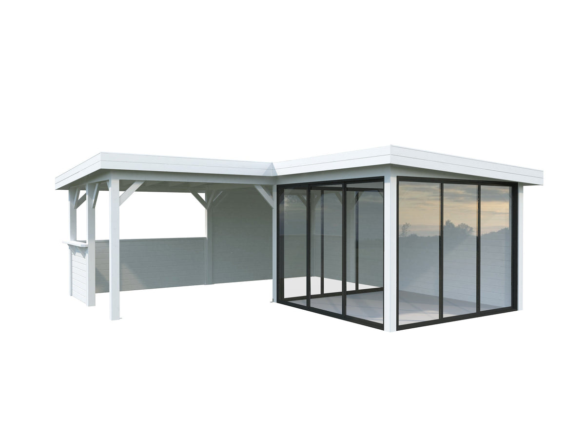 Glass Garden Room Lenna 24.9 m² Set 410 Slide, painted white