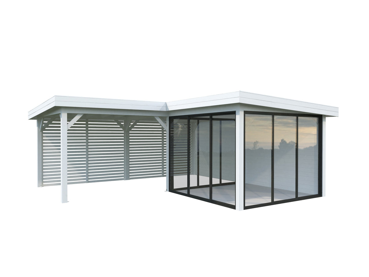 Glass Garden Room Lenna 24.9 m² Set 411 Slide, painted white
