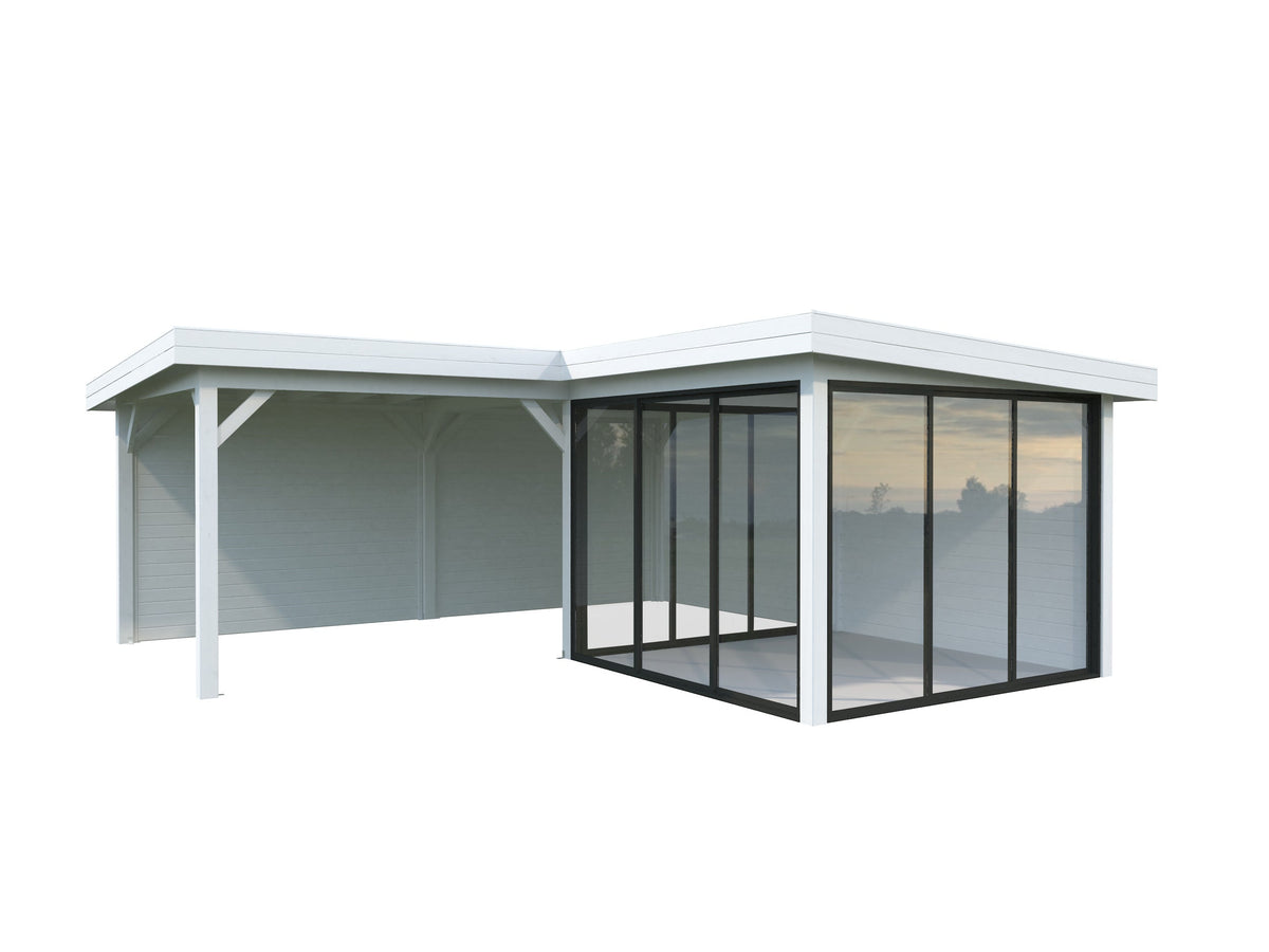 Glass Garden Room Lenna 24.9 m² Set 412 Slide, painted white