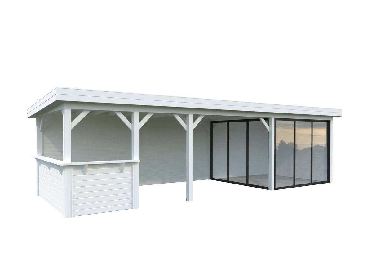 Glass Garden Room Lenna 24.9 m² Set 415 Slide, painted white