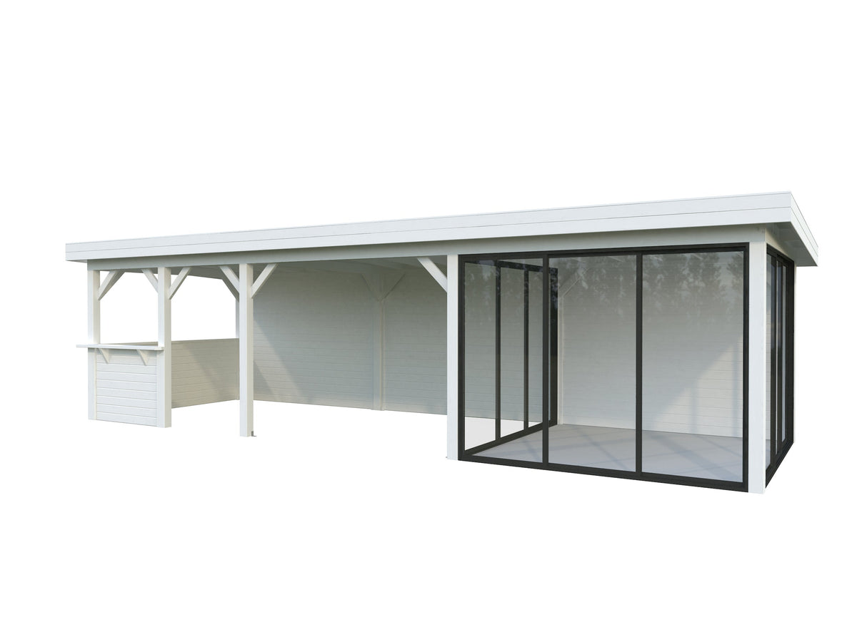 Glass Garden Room Lenna 24.9 m² Set 416 Slide, painted white