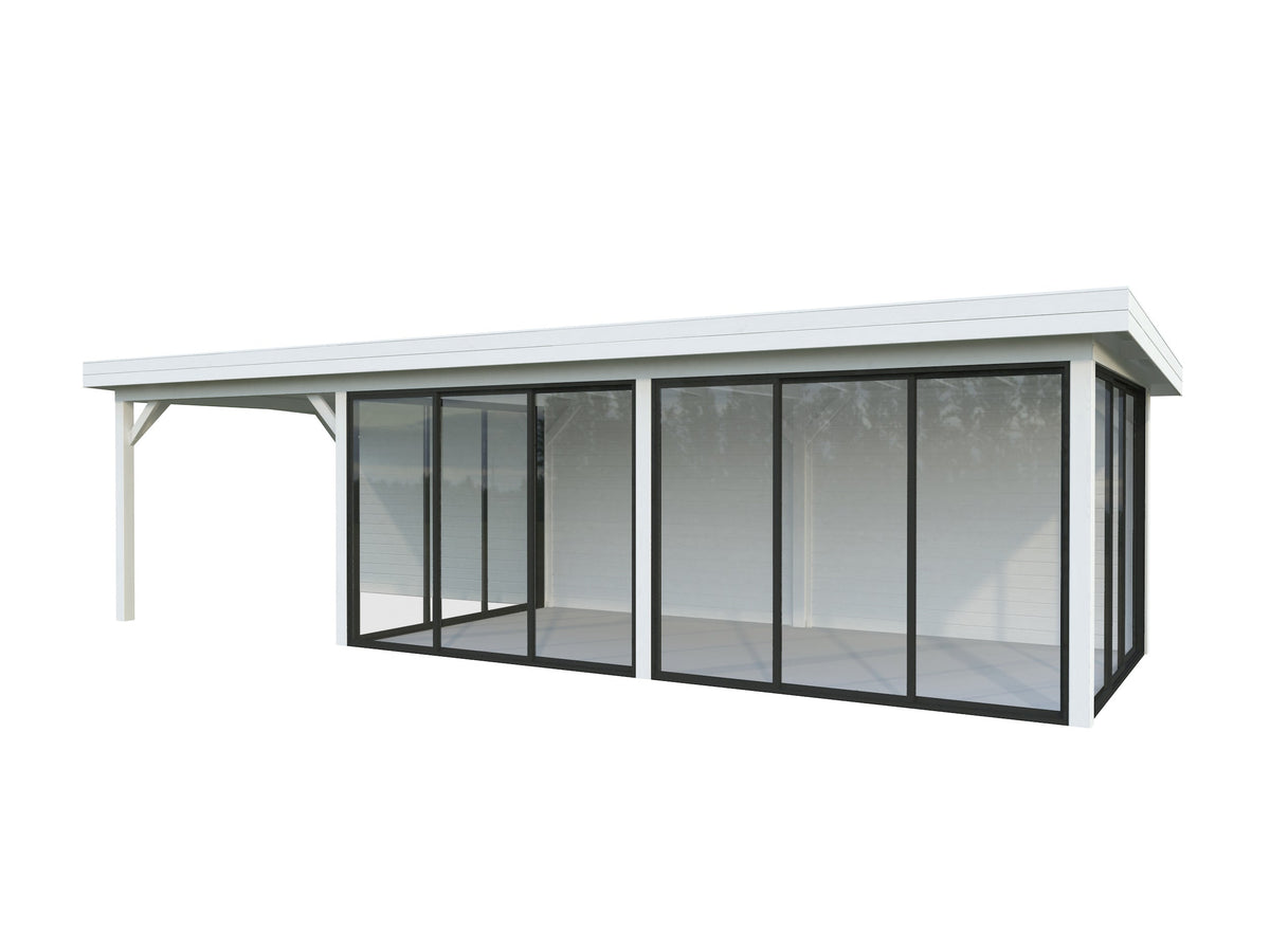 Glass Garden Room Lenna 24.9 m² Set 418 Slide, painted white
