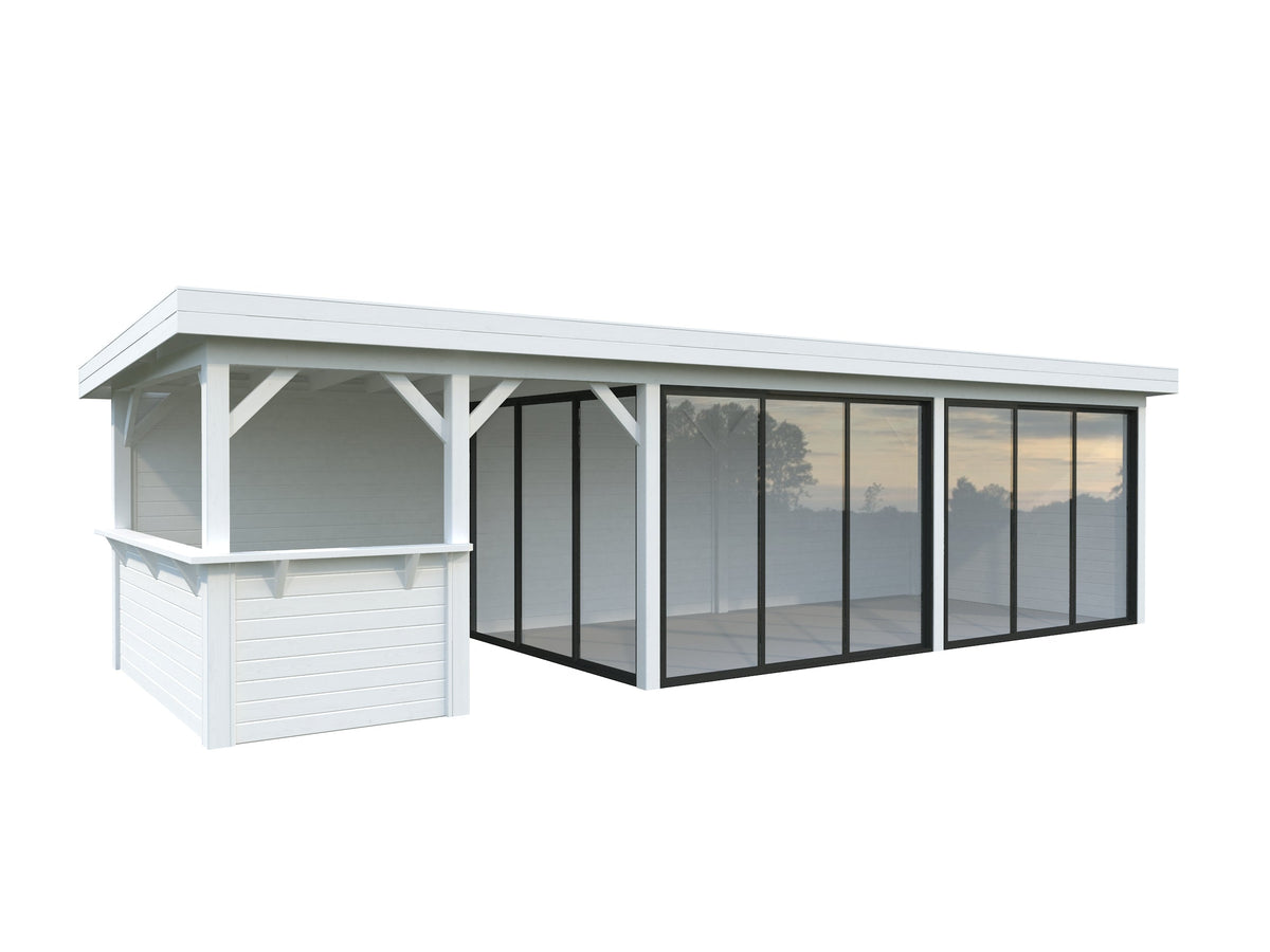Glass Garden Room Lenna 24.9 m² Set 419 Slide, painted white