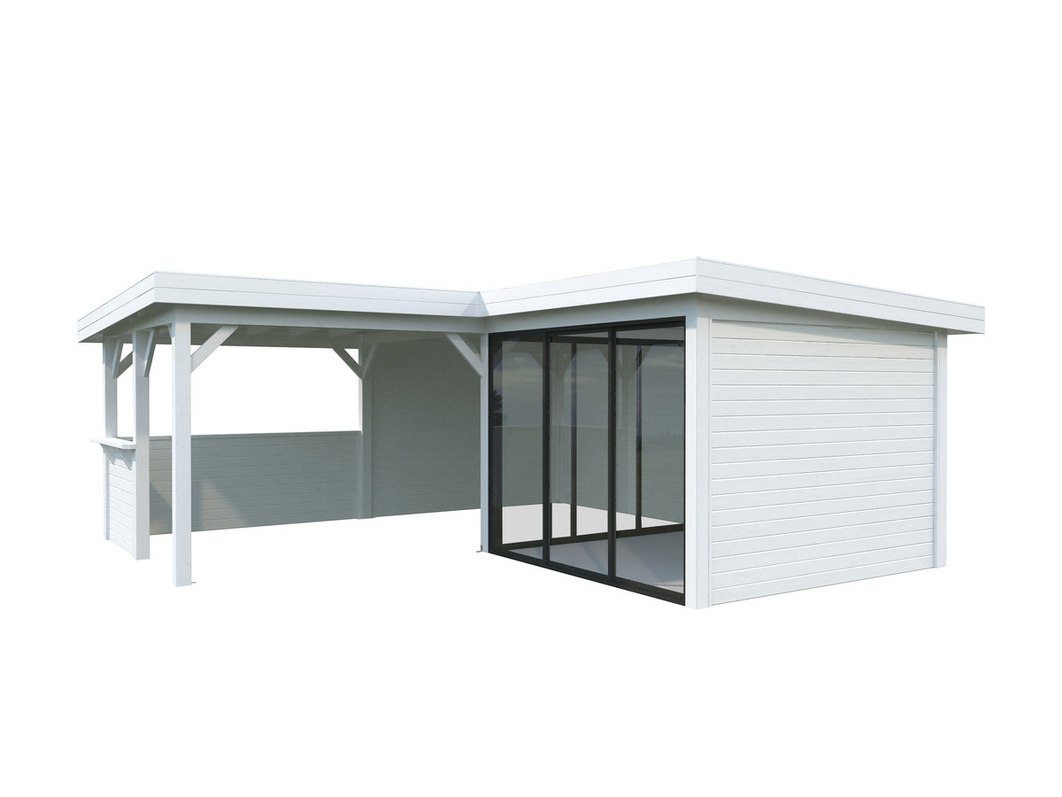 Glass Garden Room Lenna 24.9 m² Set 709 Slide Plus, painted white