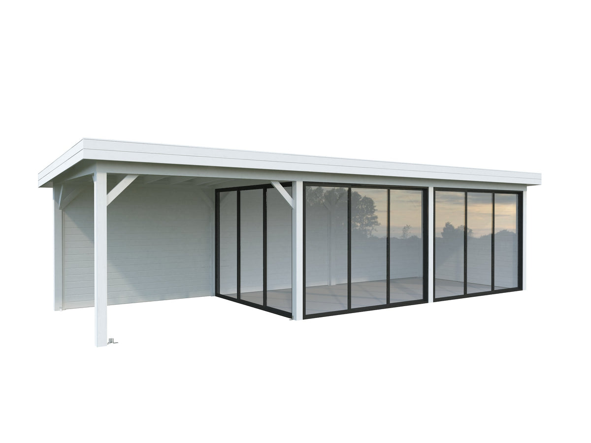 Glass Garden Room Lenna 24.9 m² Set 717 Slide Plus, painted white