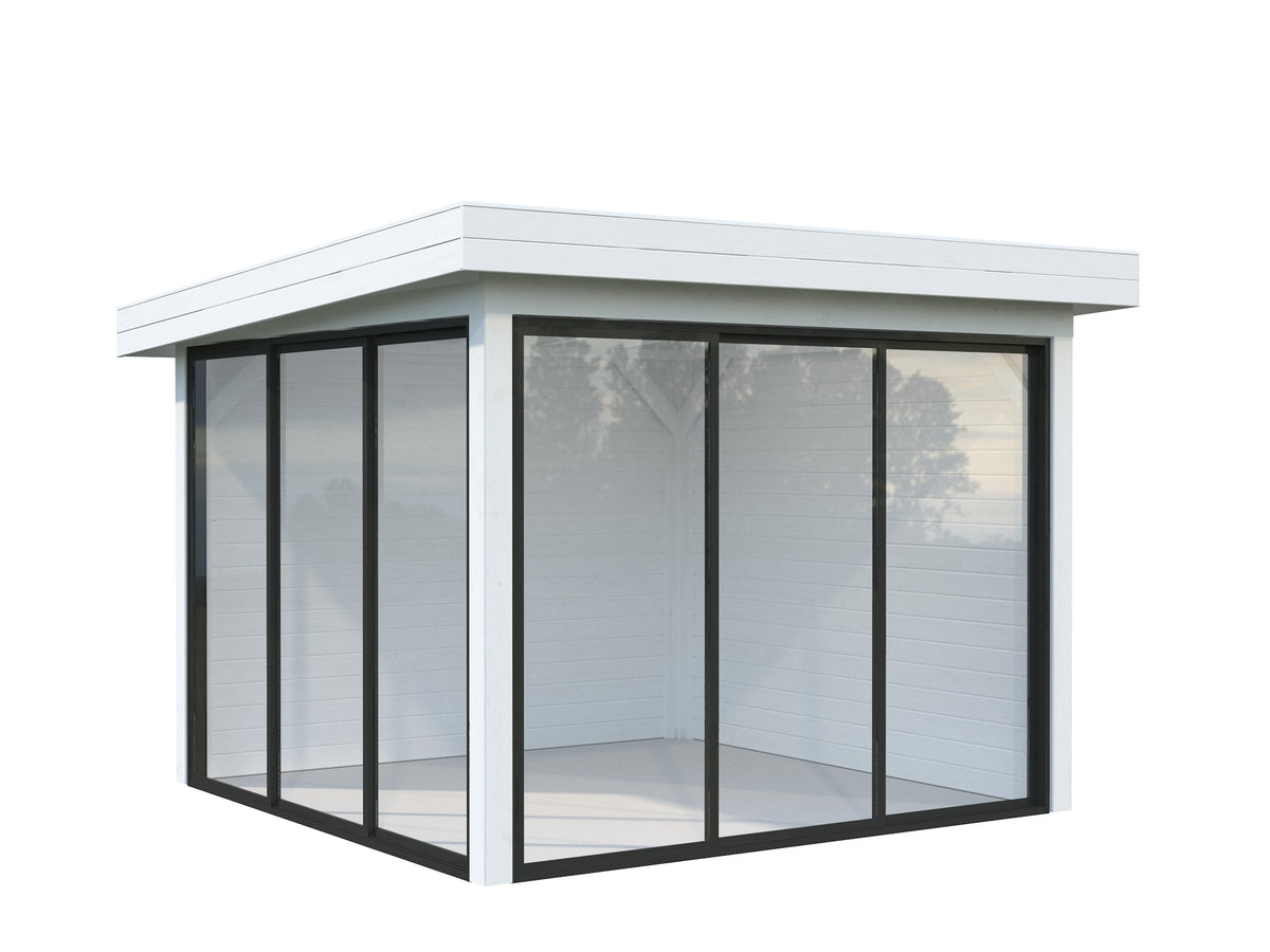 Glass Garden Room Lenna 8.3 m² Set 401 Slide, painted white