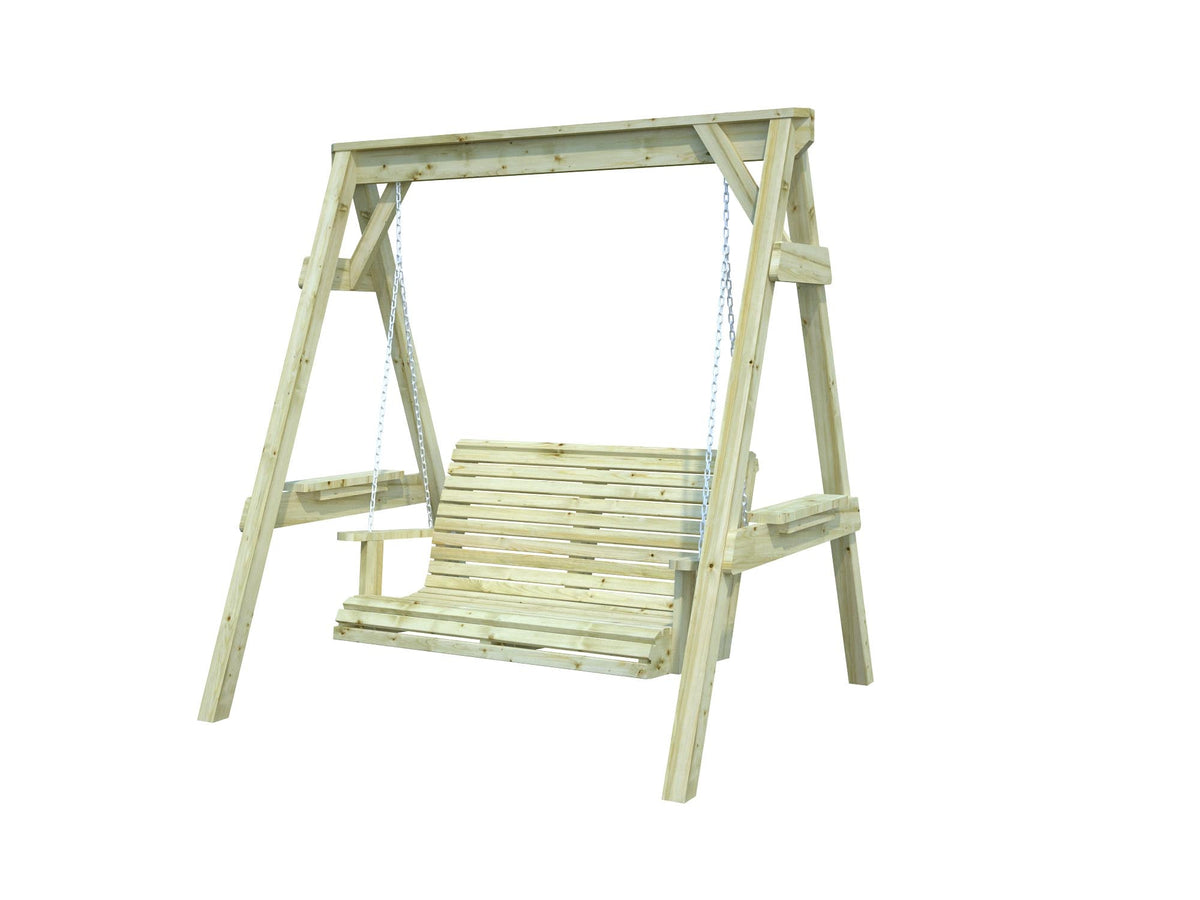 2 Person Garden Swings Sigrid, green pressure-treated