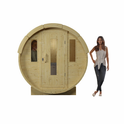 Barrel Sauna M-EL, 2/6 (lying down/seated) people capacity, electric