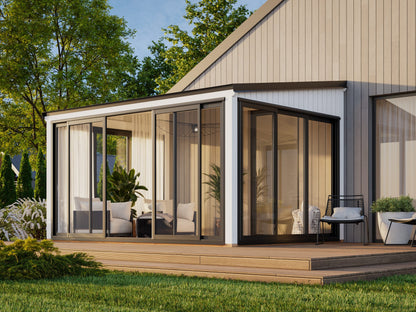 Attached Conservatory Lumi 11.6 m² Slide, painted white