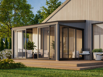 Attached Conservatory Lumi 11.6 m² Slide, painted grey