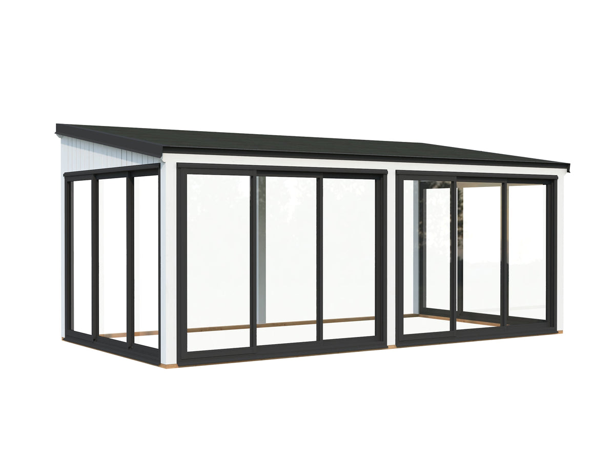 Attached Conservatory Lumi 16.2 m² Slide, painted white