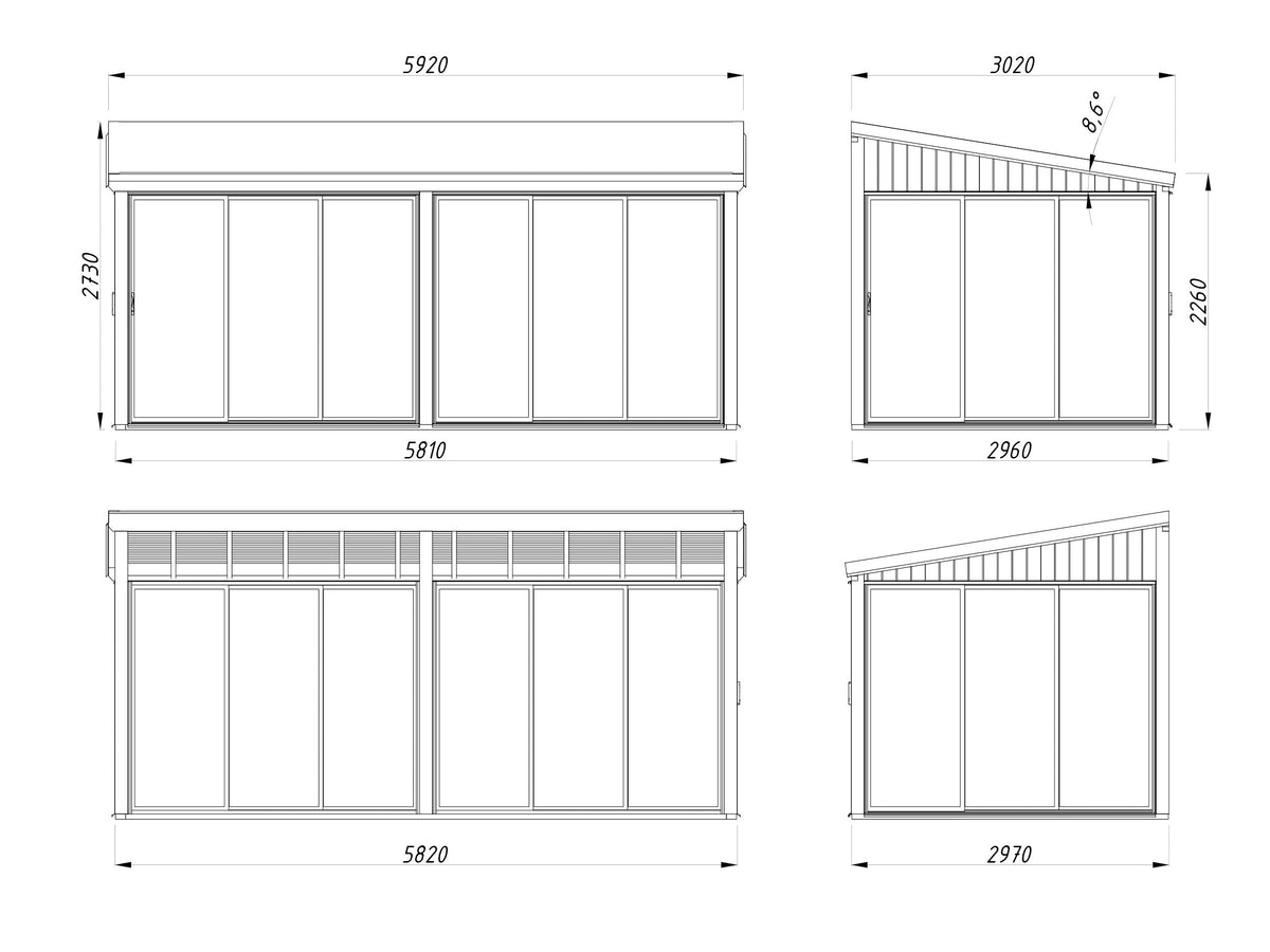 Attached Conservatory Lumi 16.2 m² Slide