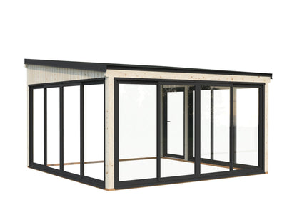 Attached Conservatory Lumi 16.6 m² Slide Plus, untreated