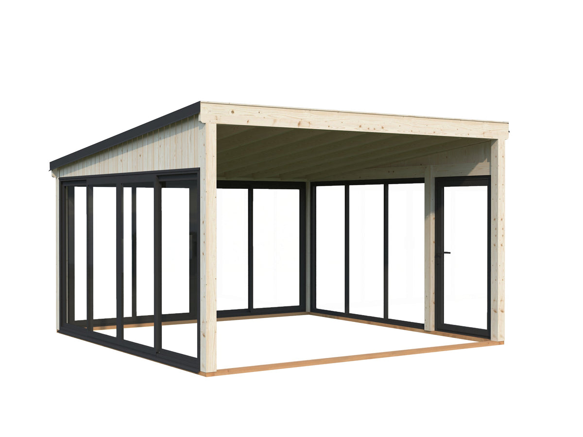 Attached Conservatory Lumi 16.6 m² Slide Plus, untreated